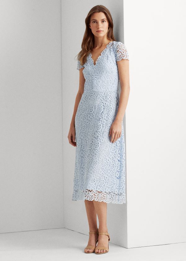 Vestido Ralph Lauren Lace V-Neck Mulher 28576-BKFZ